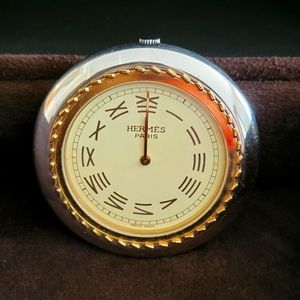 HERMES "Clipper" DESK TRAVEL CLOCK POCKET WATCH- Very rare piece!